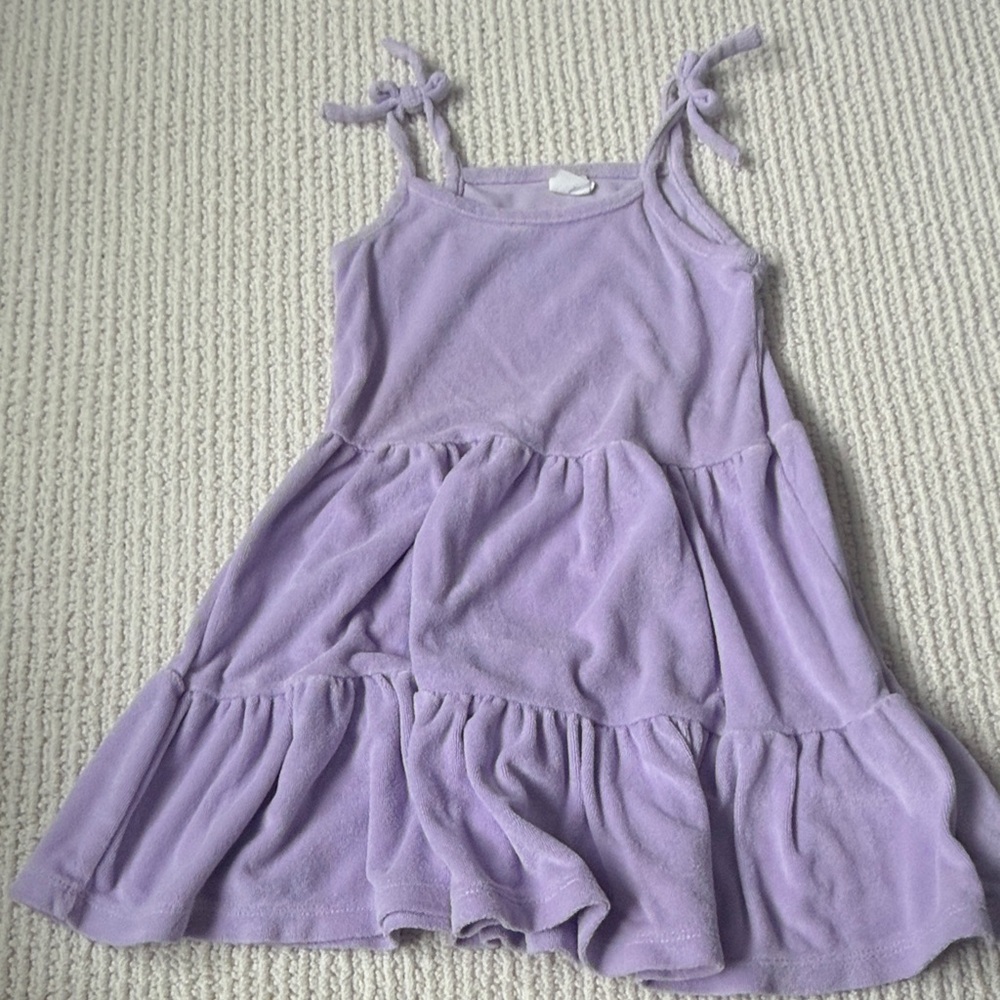 GAP Lavender girls 4t purple terry Dress with Bow Straps